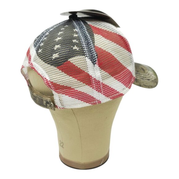 USA Truck Realtree AP Camo Flag Mesh Strapback Cap Trucker Baseball Hat America - Picture 13 of 13
